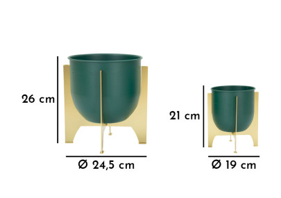 Glam GRENT SHET Vase Stand Set 2 pcs Ø 24,5X26-19X21 cm - Iron