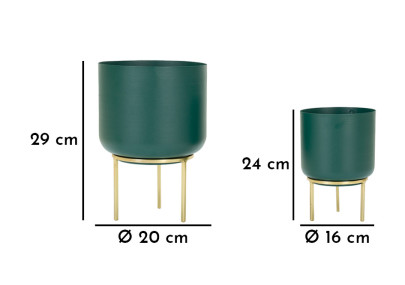 Glam GRENT Vase Stand Set 2 pcs Ø 20X29-16X24 cm - Iron