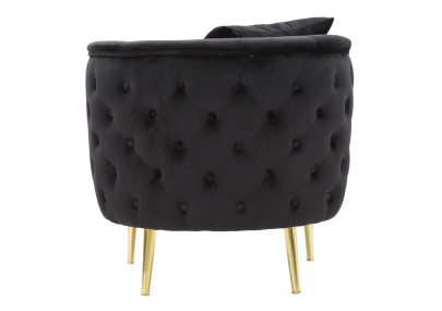 Fauteuil Bucarest Noir – Élégance ténébreuse au charme intemporel (76×74×71 cm)