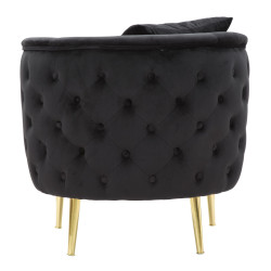 Fauteuil Bucarest Noir – Élégance ténébreuse au charme intemporel (76×74×71 cm)