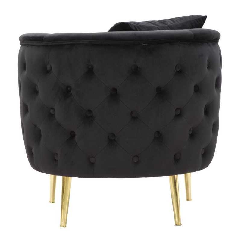 Fauteuil Bucarest Noir – Élégance ténébreuse au charme intemporel (76×74×71 cm)