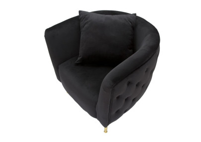 Fauteuil Bucarest Noir – Élégance ténébreuse au charme intemporel (76×74×71 cm)