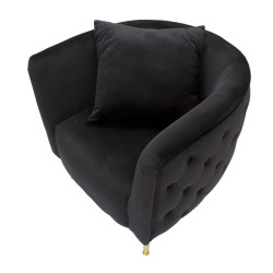 Fauteuil Bucarest Noir – Élégance ténébreuse au charme intemporel (76×74×71 cm)