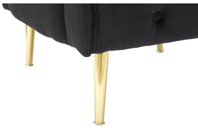 Fauteuil Bucarest Noir – Élégance ténébreuse au charme intemporel (76×74×71 cm)