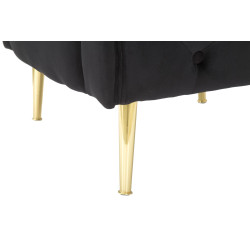 Fauteuil Bucarest Noir – Élégance ténébreuse au charme intemporel (76×74×71 cm)