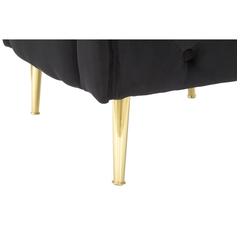 Fauteuil Bucarest Noir – Élégance ténébreuse au charme intemporel (76×74×71 cm)