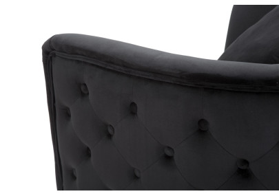 Fauteuil Bucarest Noir – Élégance ténébreuse au charme intemporel (76×74×71 cm)