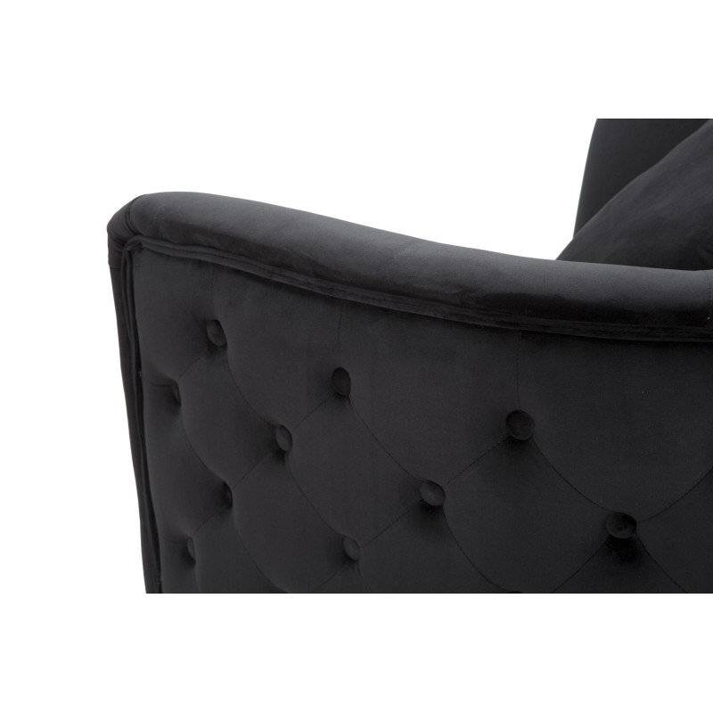 Fauteuil Bucarest Noir – Élégance ténébreuse au charme intemporel (76×74×71 cm)