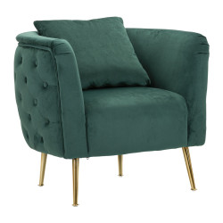 Fauteuil Bucarest Vert – Éclat sophistiqué en vert profond (76×74×73 cm)