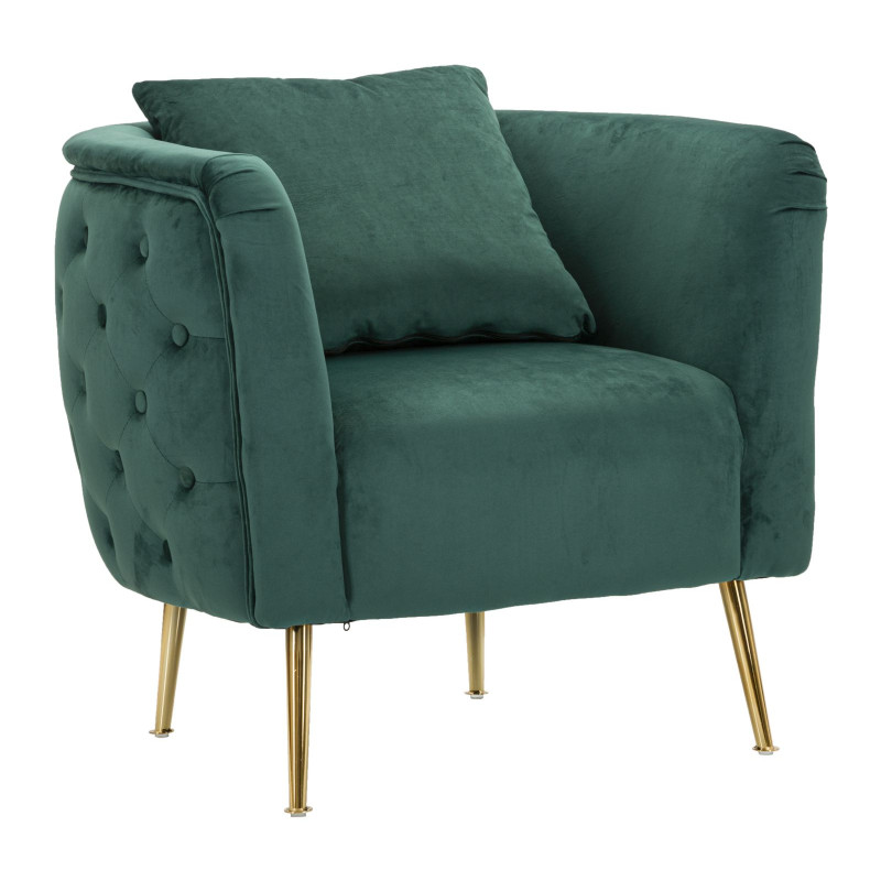Fauteuil Bucarest Vert – Éclat sophistiqué en vert profond (76×74×73 cm)