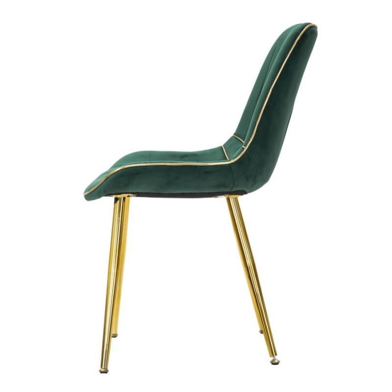 Chaises Paris Vert/Or (set de 2) – L’alliance précieuse du vert royal et de l’or (51×59×79 cm)
