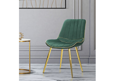 Chaises Paris Vert/Or (set de 2) – L’alliance précieuse du vert royal et de l’or (51×59×79 cm)
