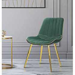 Chaises Paris Vert/Or (set de 2) – L’alliance précieuse du vert royal et de l’or (51×59×79 cm)