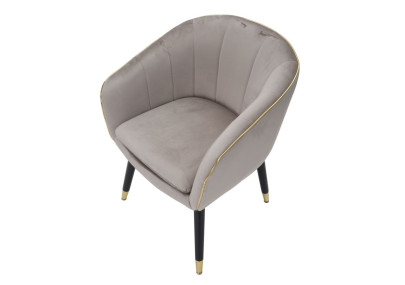Fauteuil Paris Gris/Or – Subtil contraste pour une élégance urbaine (62×58×78 cm)
