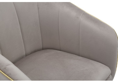 Fauteuil Paris Gris/Or – Subtil contraste pour une élégance urbaine (62×58×78 cm)