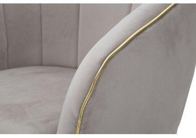 Fauteuil Paris Gris/Or – Subtil contraste pour une élégance urbaine (62×58×78 cm)