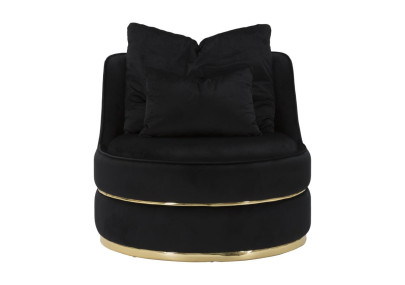 Fauteuil Paris Space Noir/Or – Prestige absolu en noir et or (Ø 84×72 cm)