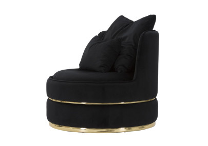 Fauteuil Paris Space Noir/Or – Prestige absolu en noir et or (Ø 84×72 cm)