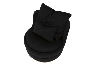 Fauteuil Paris Space Noir/Or – Prestige absolu en noir et or (Ø 84×72 cm)