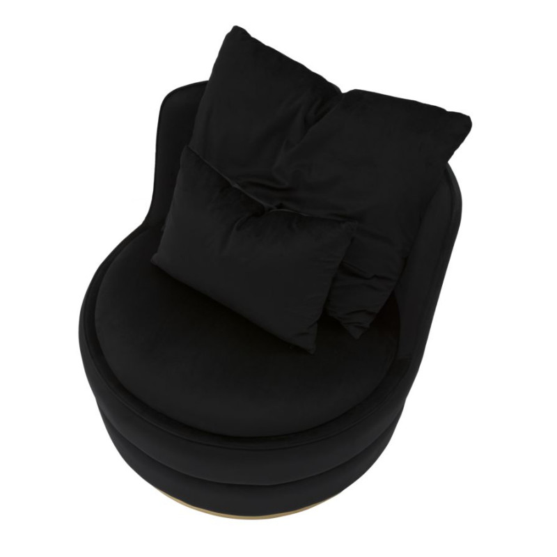 Fauteuil Paris Space Noir/Or – Prestige absolu en noir et or (Ø 84×72 cm)