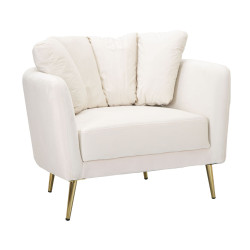 Fauteuil Kiev Crème – Sobriété chic aux lignes élégantes (88×77×74 cm)