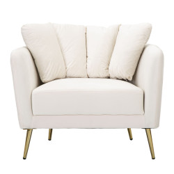 Fauteuil Kiev Crème – Sobriété chic aux lignes élégantes (88×77×74 cm)