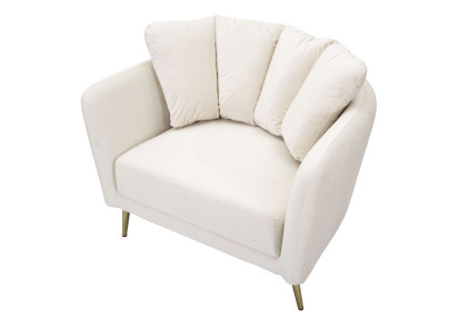 Fauteuil Kiev Crème – Sobriété chic aux lignes élégantes (88×77×74 cm)