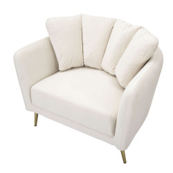 Fauteuil Kiev Crème – Sobriété chic aux lignes élégantes (88×77×74 cm)