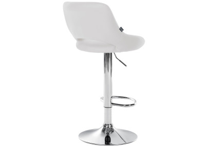 Tabouret de bar Milet, similicuir, chromé blanc