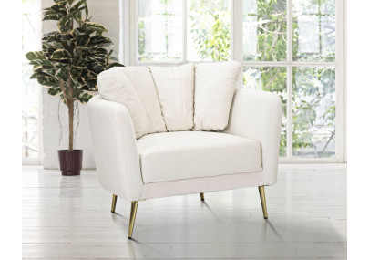 Fauteuil Kiev Crème – Sobriété chic aux lignes élégantes (88×77×74 cm)