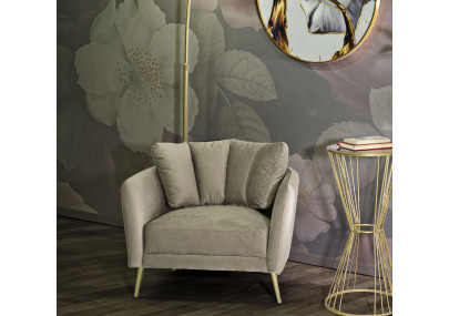 Fauteuil Kiev Gris – Modernité douce au charme neutre (88×77×74 cm)