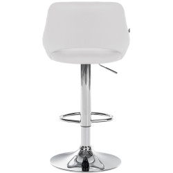 Tabouret de bar Milet, similicuir, chromé blanc