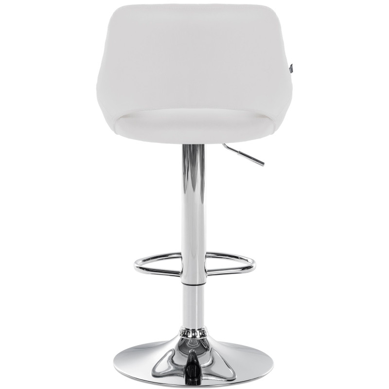 Tabouret de bar Milet, similicuir, chromé blanc