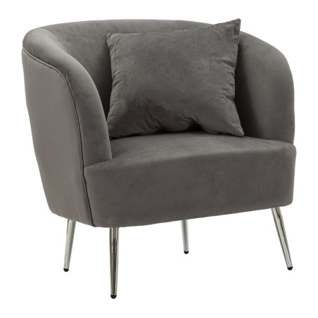 Fauteuil Argenté – Brillance argent pour un style éclatant (73×66×78 cm)