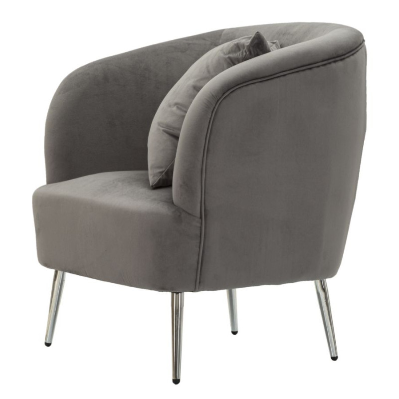 Fauteuil Argenté – Brillance argent pour un style éclatant (73×66×78 cm)
