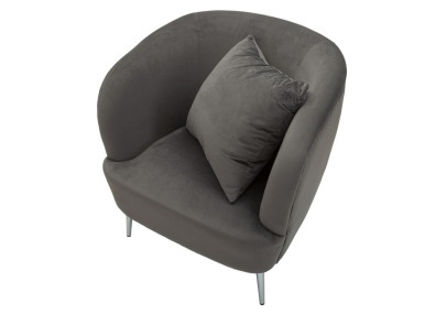 Fauteuil Argenté – Brillance argent pour un style éclatant (73×66×78 cm)