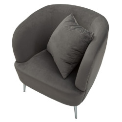 Fauteuil Argenté – Brillance argent pour un style éclatant (73×66×78 cm)