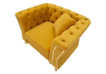 Fauteuil Emy Moutarde – Audace solaire et confort raffiné (104×83×76 cm)