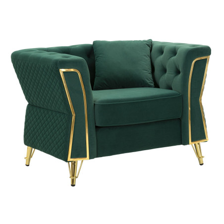 Fauteuil Emy Vert – Élégance naturelle et assise majestueuse (104×83×76 cm)