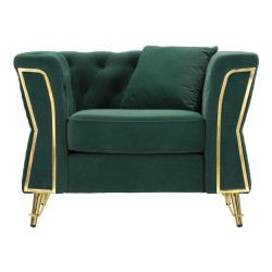 Fauteuil Emy Vert – Élégance naturelle et assise majestueuse (104×83×76 cm)