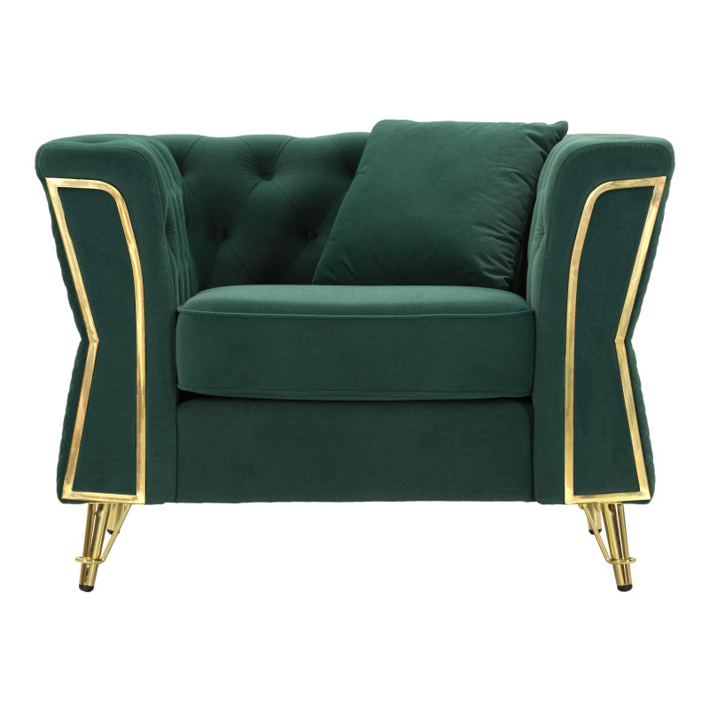 Fauteuil Emy Vert – Élégance naturelle et assise majestueuse (104×83×76 cm)