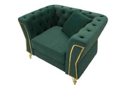 Fauteuil Emy Vert – Élégance naturelle et assise majestueuse (104×83×76 cm)