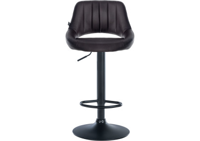 Tabouret de bar Milet, similicuir noir brun