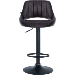 Tabouret de bar Milet, similicuir noir brun
