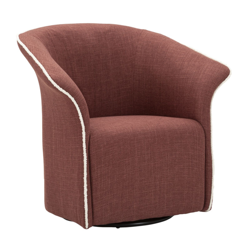 Fauteuil pivotant Siena Bordeaux – Design épuré en rouge profond (83,5×66×80 cm – hauteur assise 42 cm)