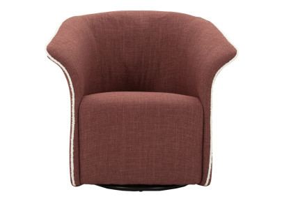 Fauteuil pivotant Siena Bordeaux – Design épuré en rouge profond (83,5×66×80 cm – hauteur assise 42 cm)