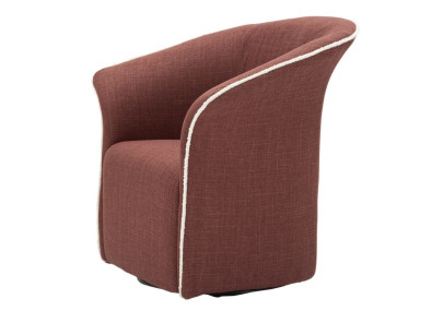 Fauteuil pivotant Siena Bordeaux – Design épuré en rouge profond (83,5×66×80 cm – hauteur assise 42 cm)