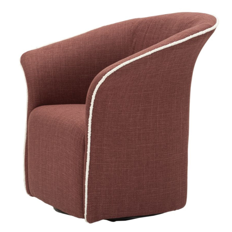 Fauteuil pivotant Siena Bordeaux – Design épuré en rouge profond (83,5×66×80 cm – hauteur assise 42 cm)