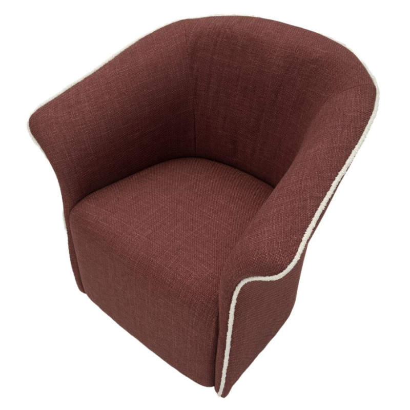 Fauteuil pivotant Siena Bordeaux – Design épuré en rouge profond (83,5×66×80 cm – hauteur assise 42 cm)