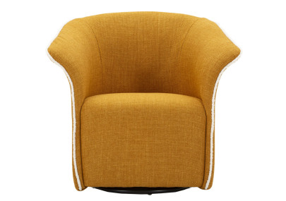 Fauteuil pivotant Siena Senape – Éclat contemporain en jaune moutarde (83,5×66×80 cm – hauteur assise 42 cm)